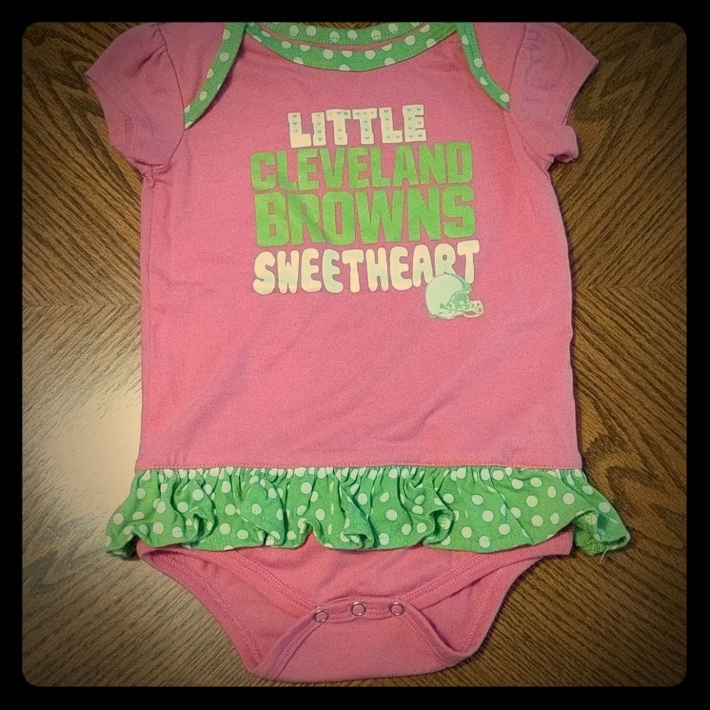 Cleveland browns onesie with matching bib/booties